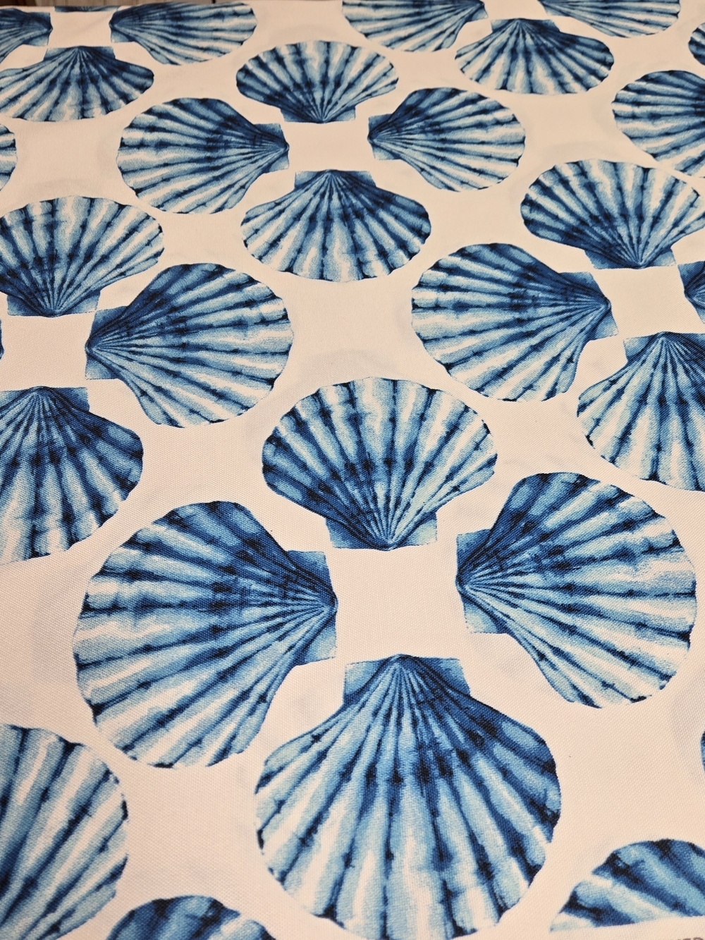 Joann Coastal Outdoor Fabric Blue Scallop Shell Print 1.5 Yards